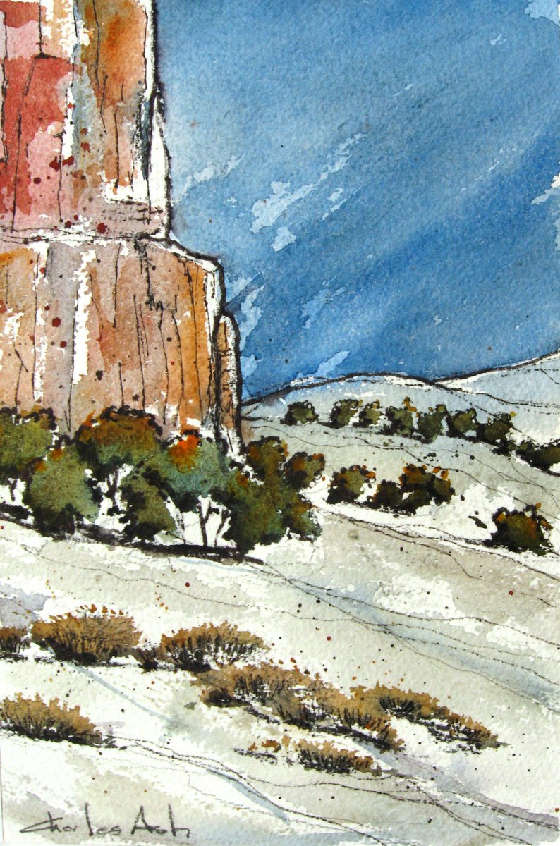 Galisteo Basin - Original Watercolor Painting by CHARLES ASH