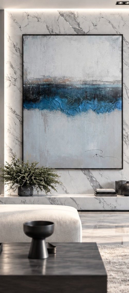 Abstract Blue Minimalism by Indie Ru