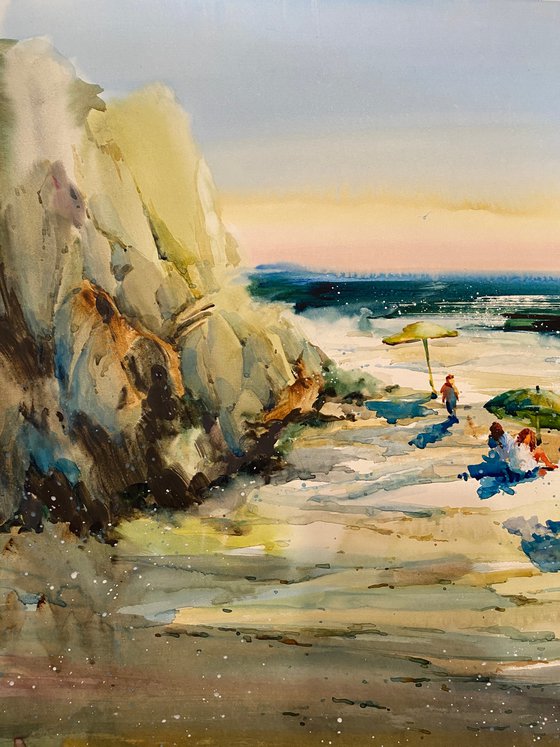 Sold Watercolor "Beach time” perfect gift