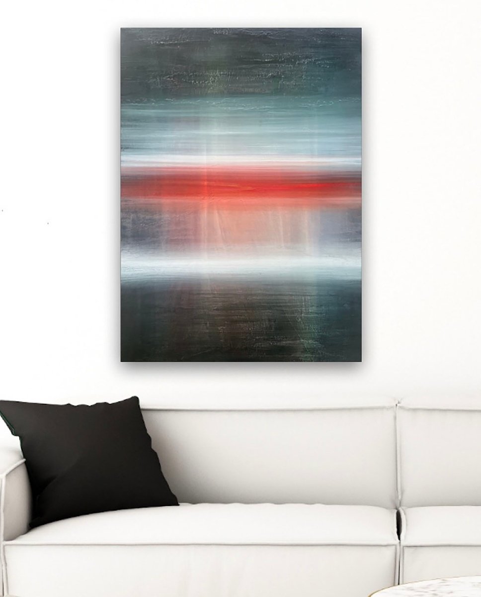 Abstract Landscape Acrylic Painting By Suzanne Williams, 20 X 30", Lior, Original Artwork