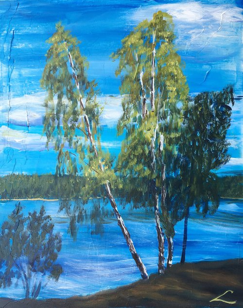 Pastor's lake birches by Elena Sokolova