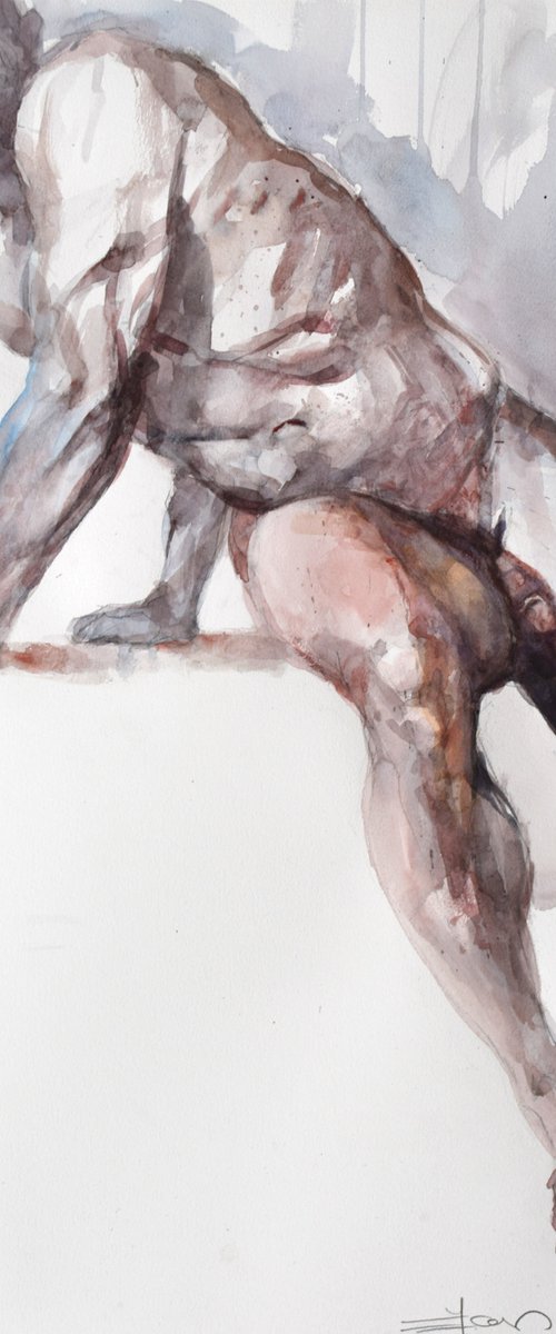 Male nude 2 by Goran Žigolić Watercolors