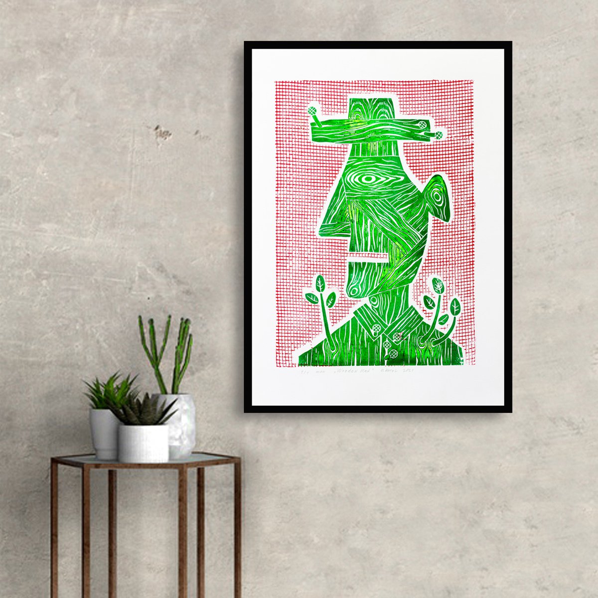 Botanical Limited Edition Print By Oleksandr Korol, 17 X 24", Wooden Man, Original Artwork