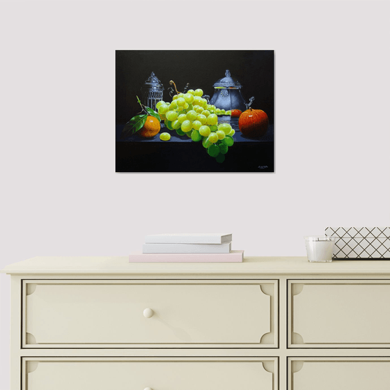Grapes and silverware