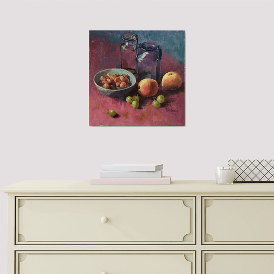 Still Life with Peaches and Grapes