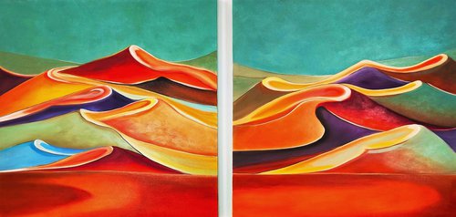 The Desert-  Diptych by Paula Berteotti