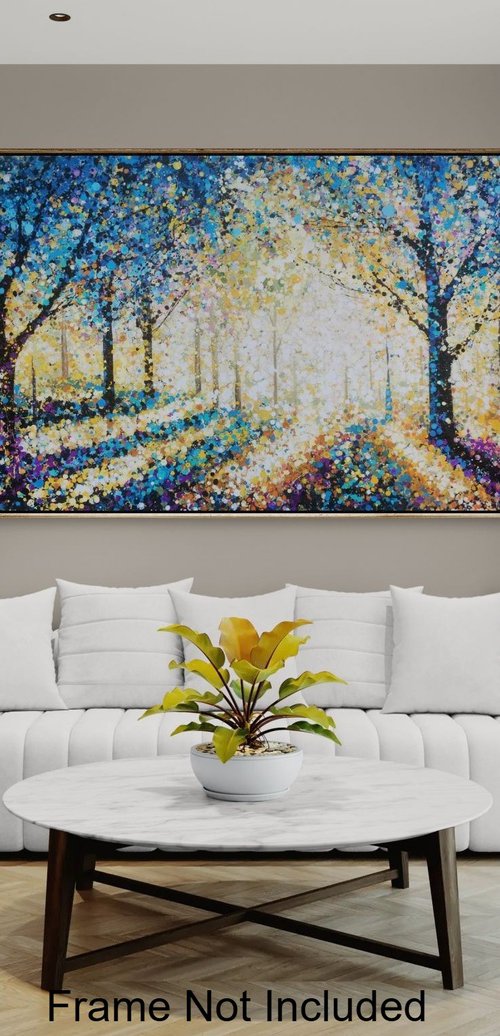 Where Beautiful Things Begin - Blue Landscape by Angie Wright