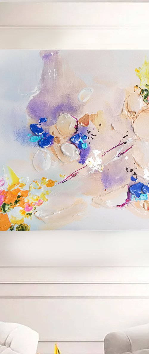 Floral abstract painting, Large modern print, Boho art by Annet Loginova