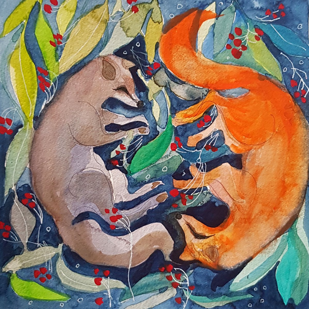 Zen Foxes by Ritu