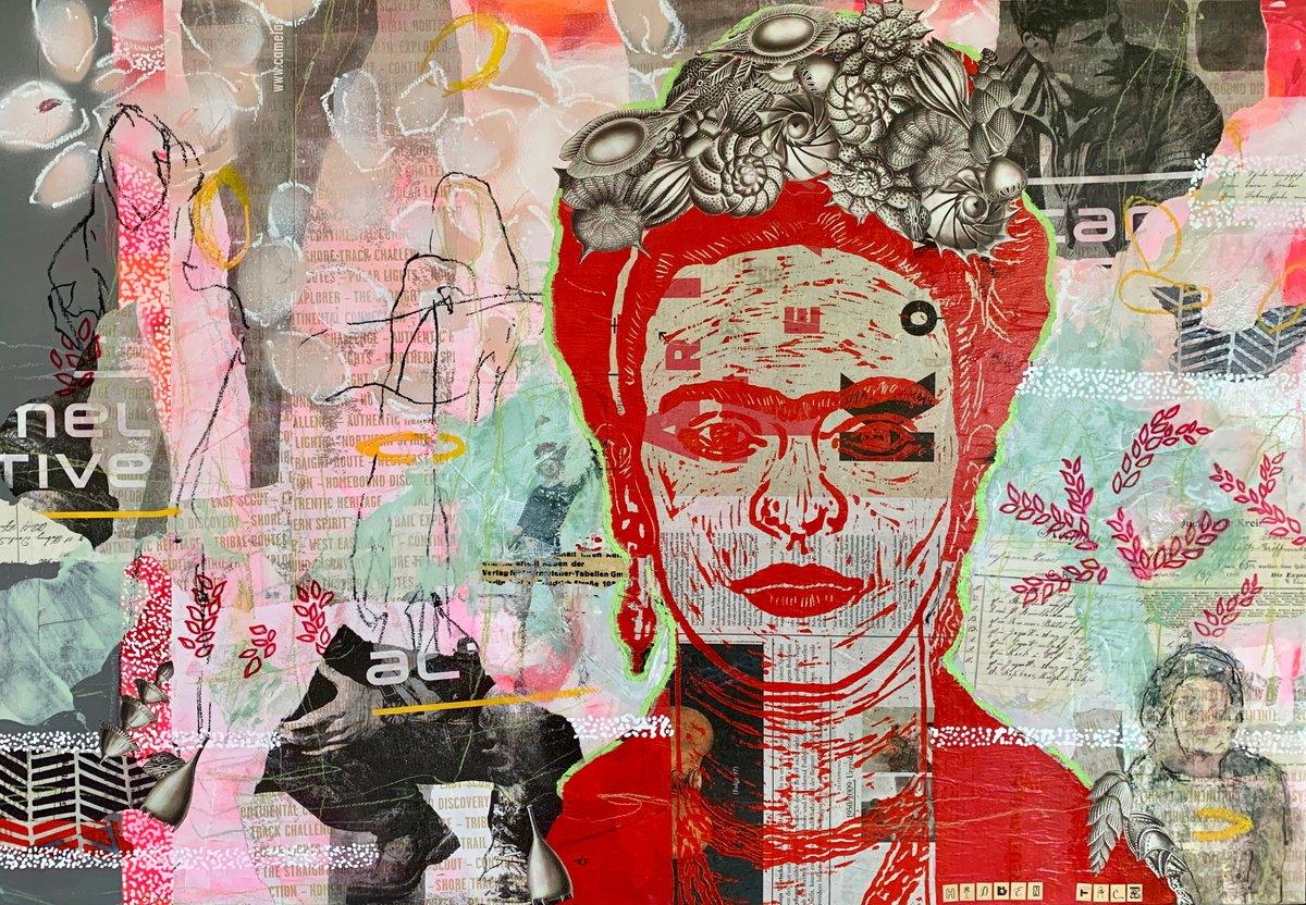 Portrait Painting By Marita Tobner, 39 X 28", Hidden Face, Original Artwork