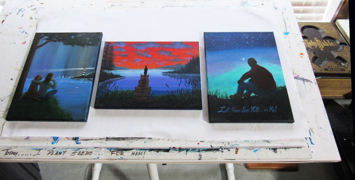 Impressionistic Portrait Acrylic Painting By William F. Adams, 27 X 12", Inspirational Art #67, Original Artwork