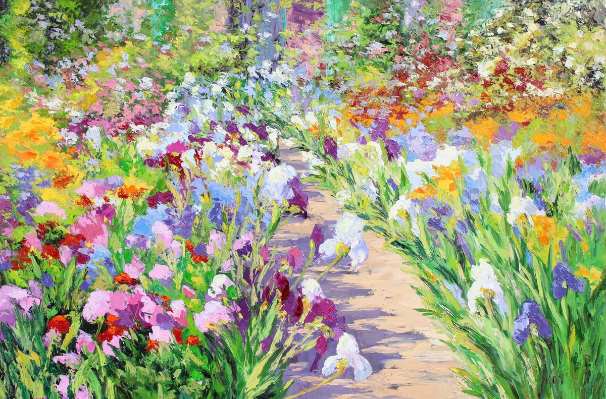 Impressionistic Landscape Oil Painting By Kristen Olson Stone, 60 X 40", Pathway To Heaven, Original Artwork