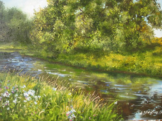 On the river. Sunny Day. Summer landscape