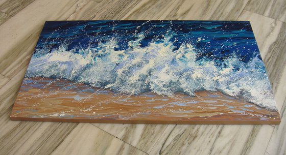 47.2” LARGE Seascape Painting “Waves”