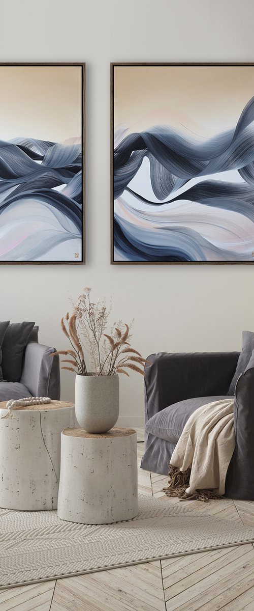 Lunar Tides Diptych by Novi Lim