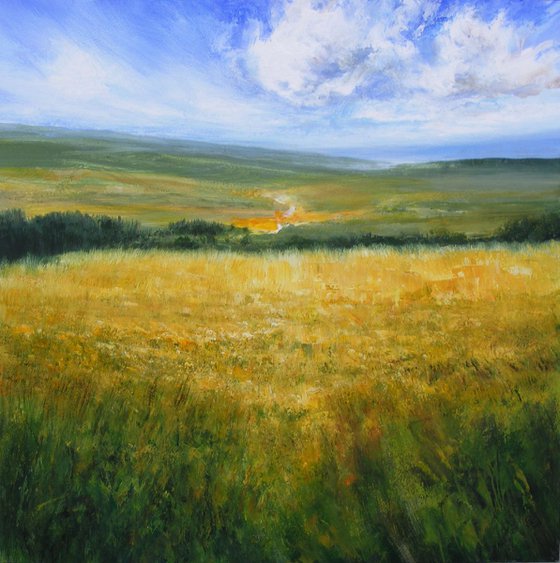 "Between Fields" SPECIAL PRICE!!! Large Painting W80xH80cm