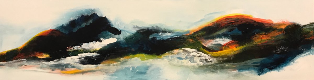 Landscape Blue Green By Tiny De Bruin, 83 X 22, Artwork For Sale On Artfinder