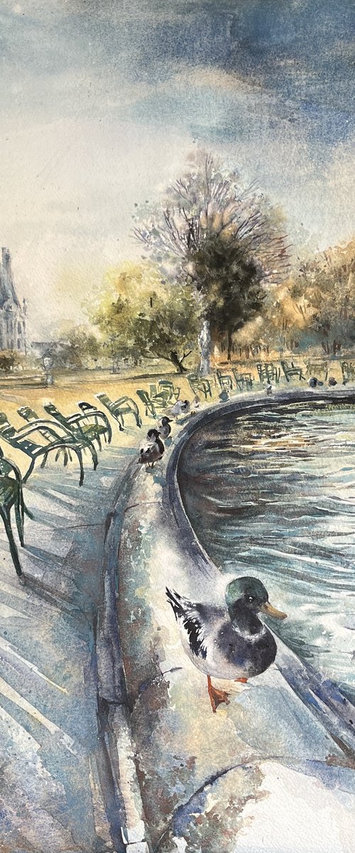 Parisian autumnal morning /Tuileries Garden by Larissa Rogacheva