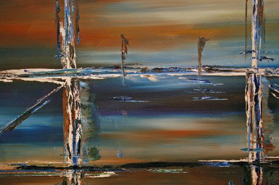 Abstract Oil Painting - Autumn Waters