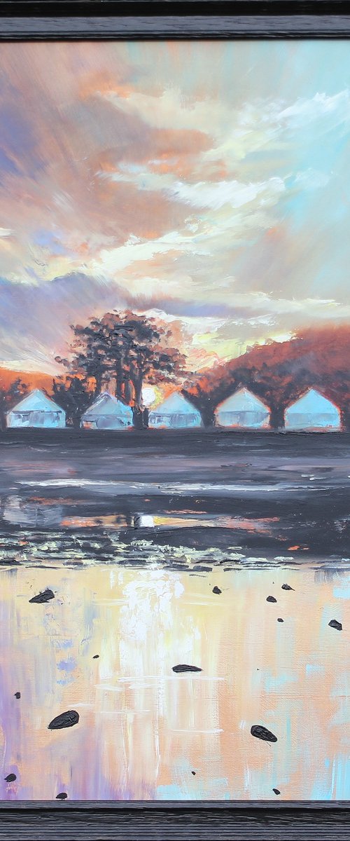 Dunster Beach Huts by Helen Lockwood
