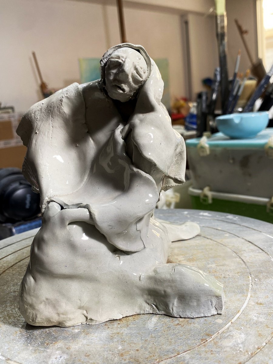 Organic Clay Sculpture , Le Madri Di Gaza - La Ferita By YS?rei, 6 X 6, Artwork For Sale On Artfinder