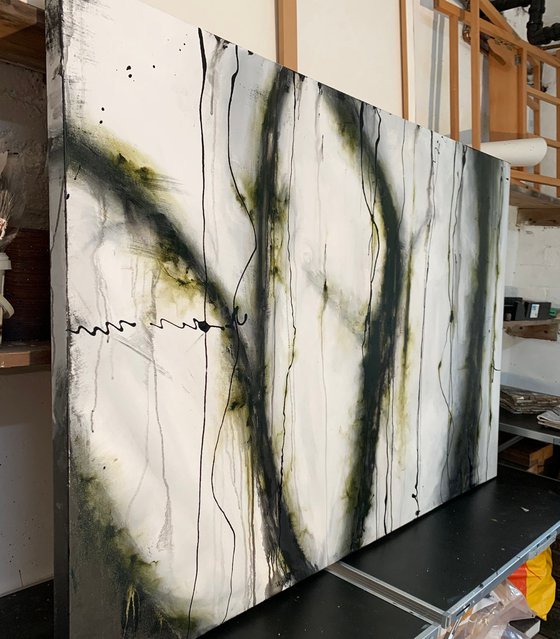 XL Charcoal Olive Abstract