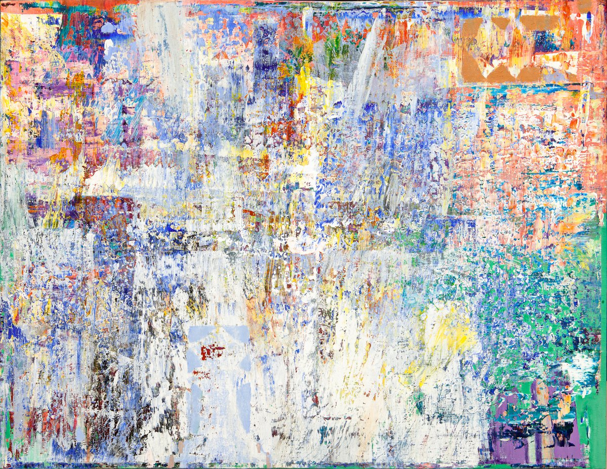 Abstract Acrylic Painting By Florina Breazu, 51 X 39, Particles Xxii, Original Artwork