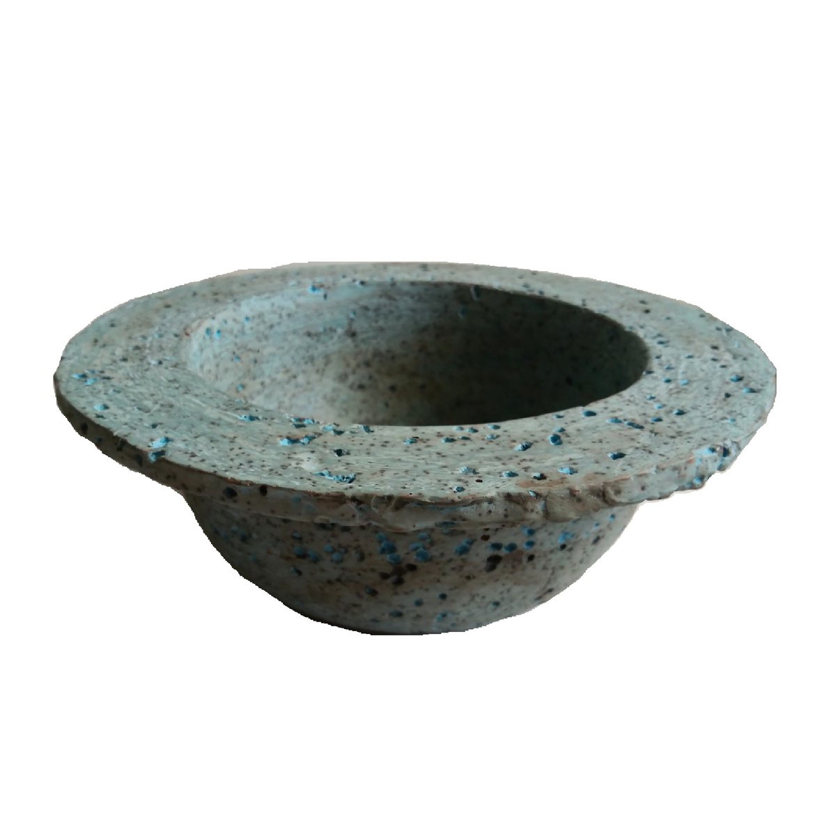 Organic Abstract Clay Sculpture By Rossitza Trendafilova, 9 X 4", "Greenblue", Original Artwork