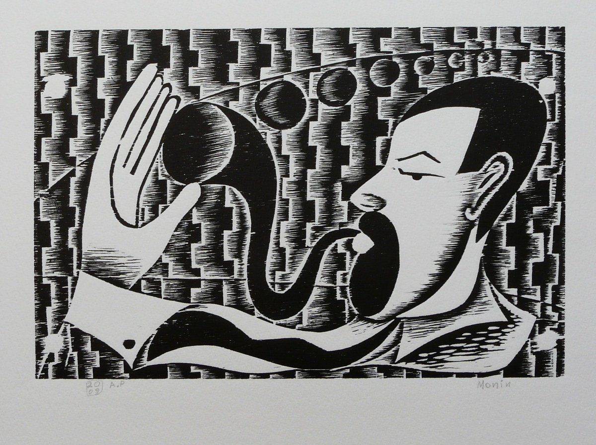 Abstract Limited Edition Print , Pipe Smoker By Sergei Monin, 26 X 20, Artwork For Sale On Artfinder
