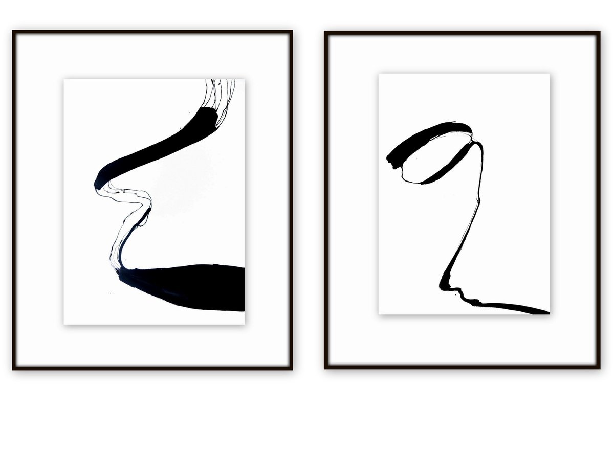 Abstract artwork. Set of 2. by Nadia Moniatis