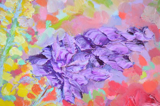 Sunflowers,Stocks and Roses Oil Painting