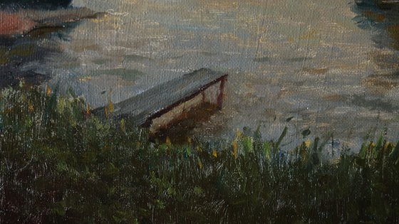 The Quiet Bank - original summer landscape, painting