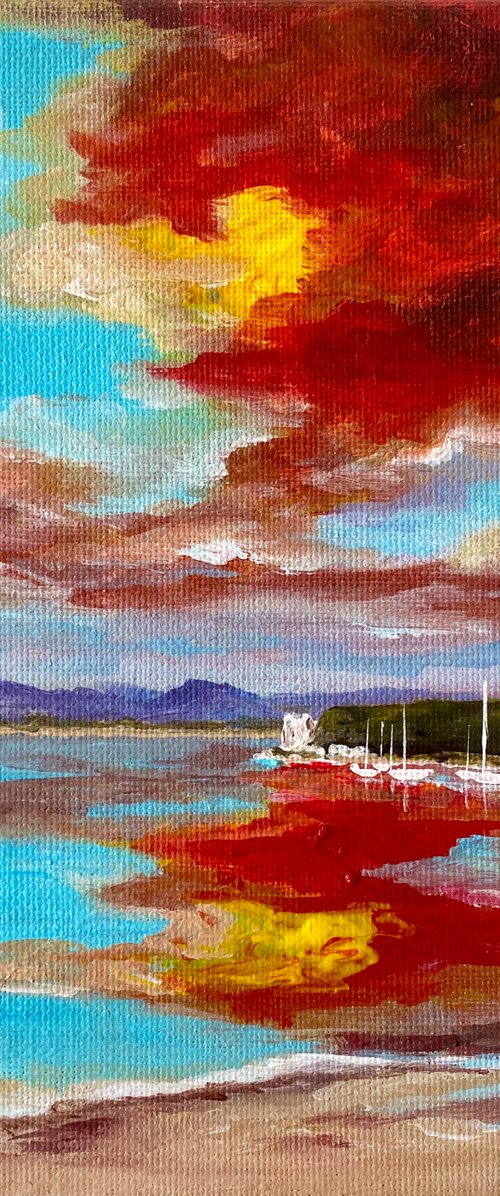 Poole Harbour Stormy Sunset by Marja Brown