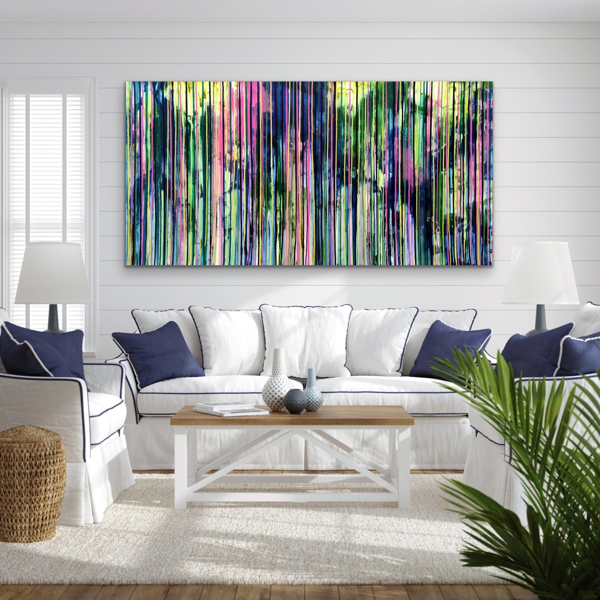 Abstract Acrylic Painting By Carla Sa Fernandes, 79 X 39, The Emotional Creation #368, Original Artwork