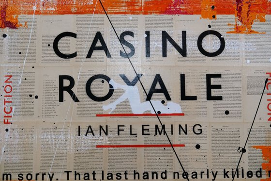 Bond 140cm x 100cm Casino Royale Book Page Urban Pop Art