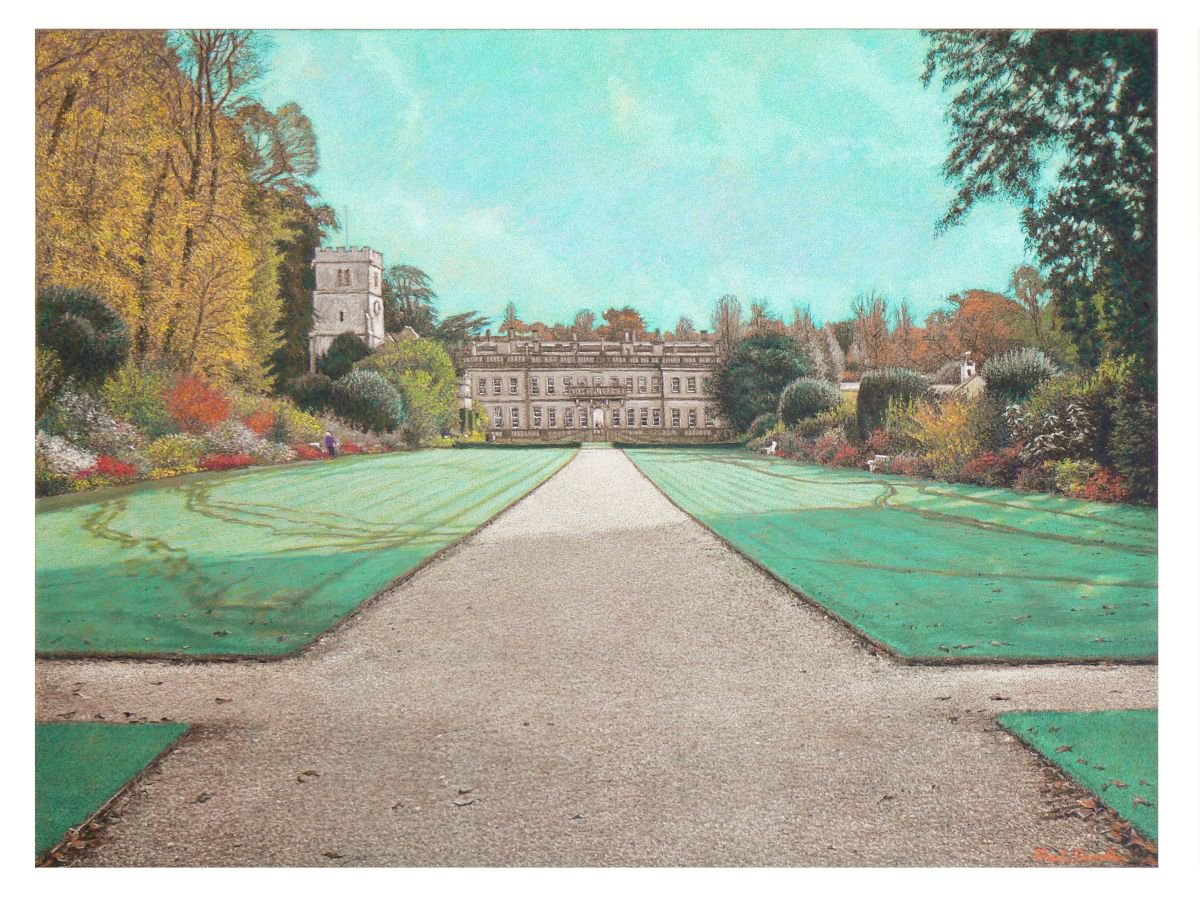 Photorealistic Landscape Painting By Paul Simpkins, 24 X 20", Dyrham Autumn, Original Artwork