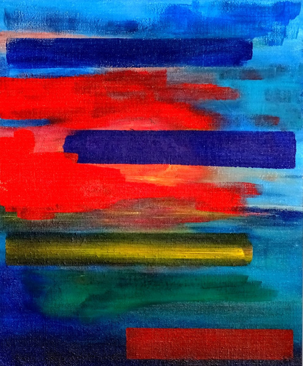 Abstract Oil Painting By Cb., 20 X 24, Oxford Study, Original Artwork