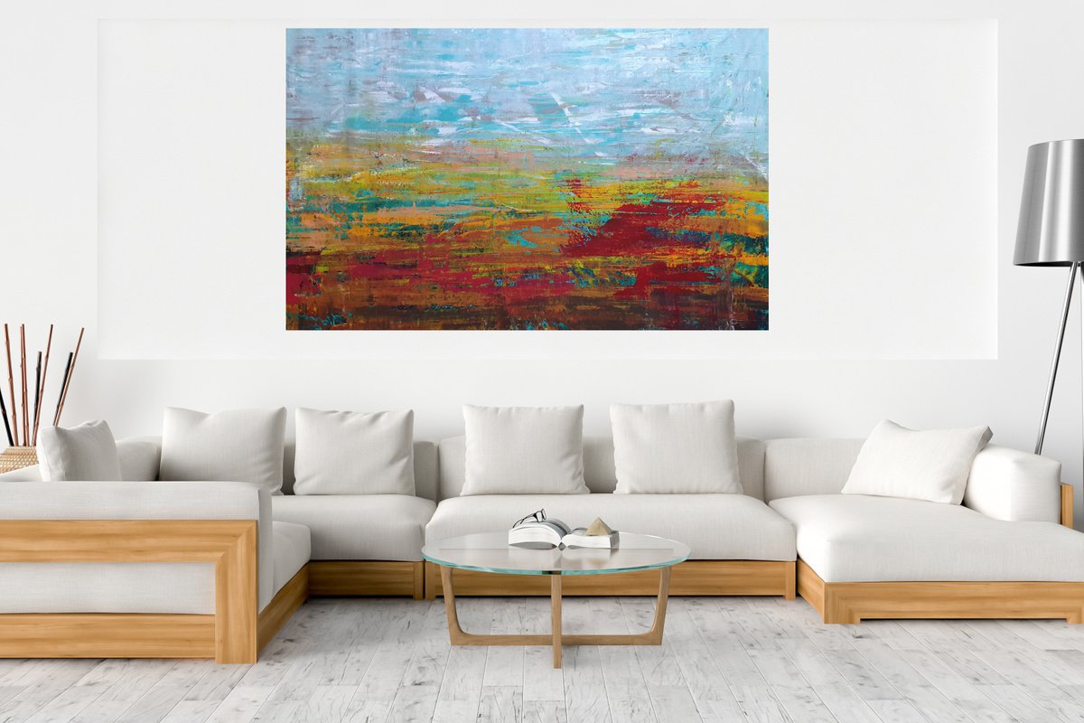 August afternoon - XXL abstract landscape by Ivana Olbricht