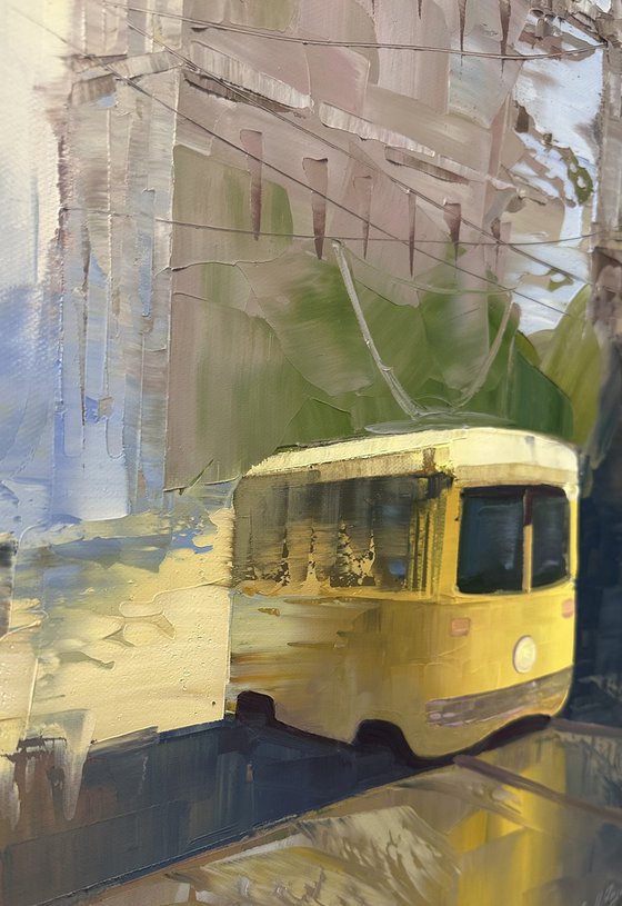 Nostalgic Yellow Tram