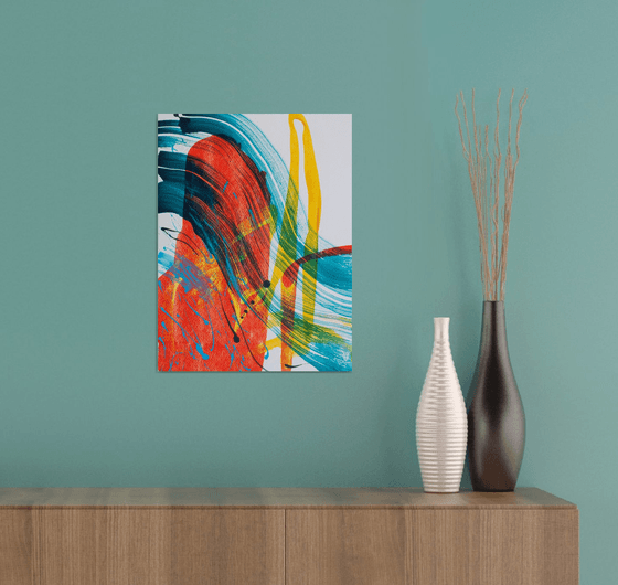 Orange and Blue Stripe 2 Acrylic Painting