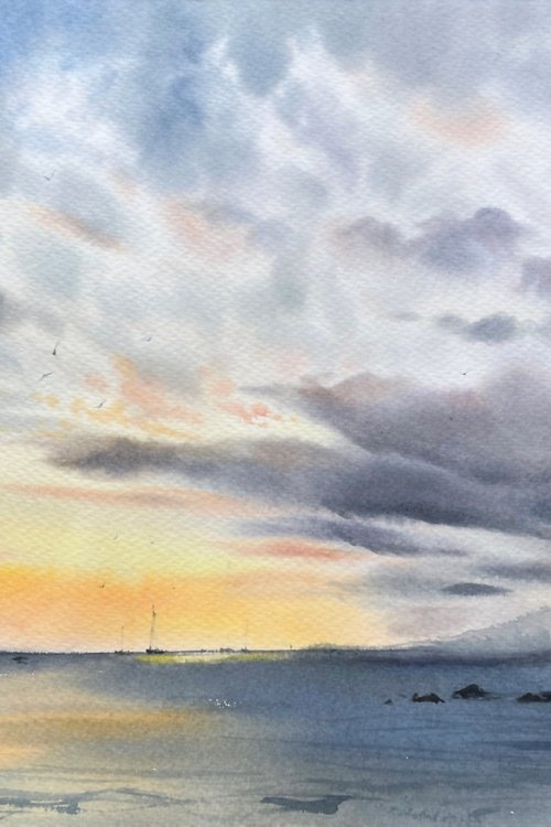 Sunset on the sea #12 by Eugenia Gorbacheva