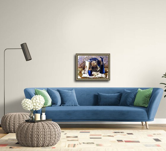 Blue vintage still life