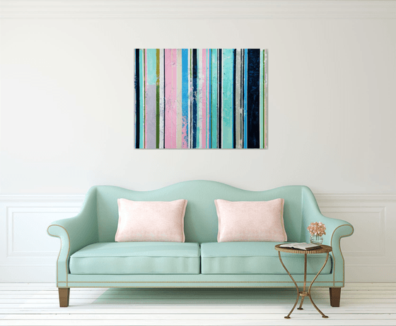 Stripes Painting 48x36" Abstract Art by Bo Kravchenko