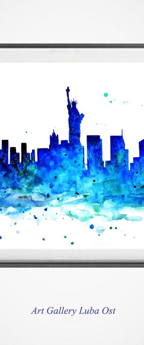 New York, watercolor by Luba Ostroushko