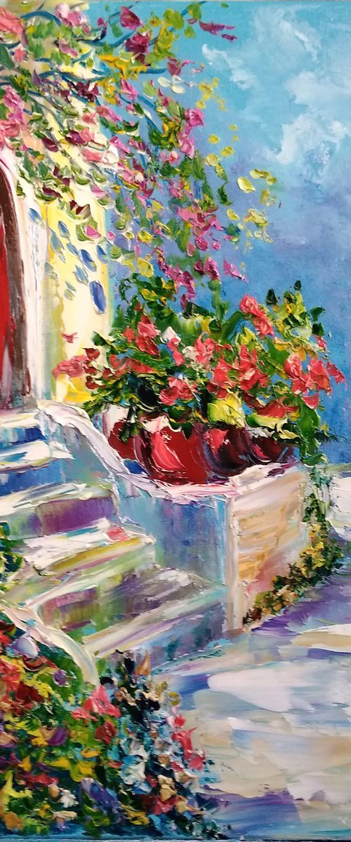 Porch with flowers by Oksana Fedorova
