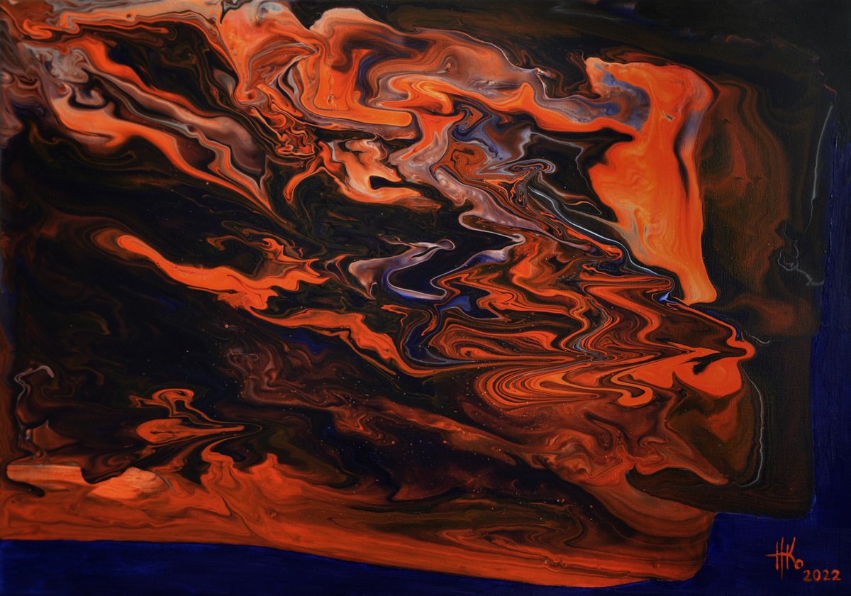 Abstract Acrylic Painting By Zhanna Kondratenko, 20 X 14", Hypnotized, Original Artwork