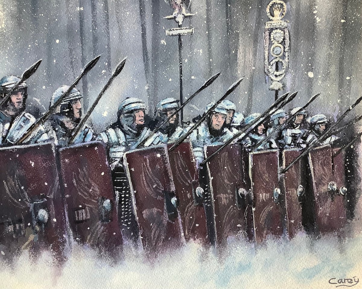 Impressionistic Landscape Watercolour By Darren Carey, 15 X 11, Roman Army, Original Artwork