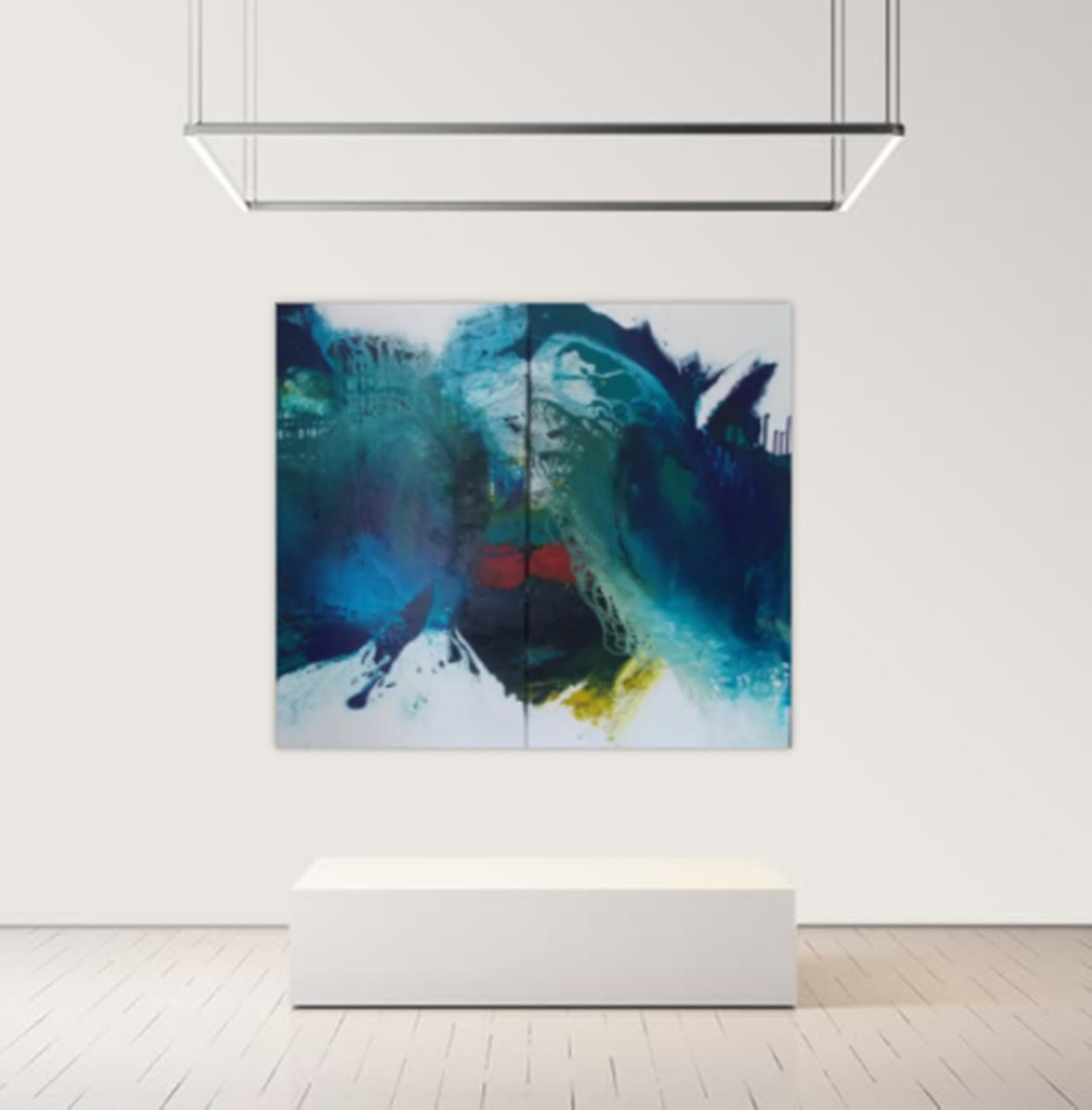  Blue Detection 1+2 - Diptychon By Christa Haack, 63 X 55, Artwork For Sale On Artfinder