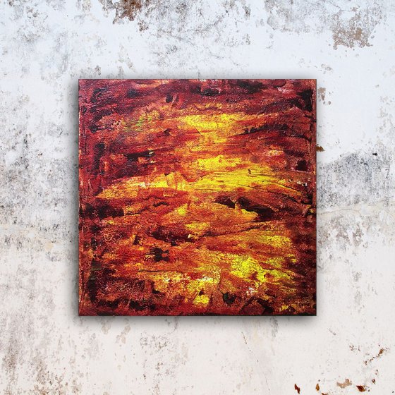 "Firestarter" - Original PMS Abstract Acrylic Painting On Canvas - 30" x 30"