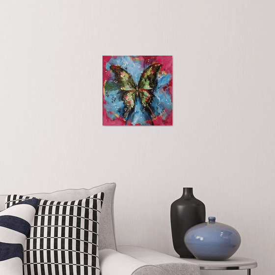 Butterfly, Original Painting on Canvas, Wall Art, Urban, Wall Hangings, Home Decor, Gift For Her, Gift for Him, Interior Design